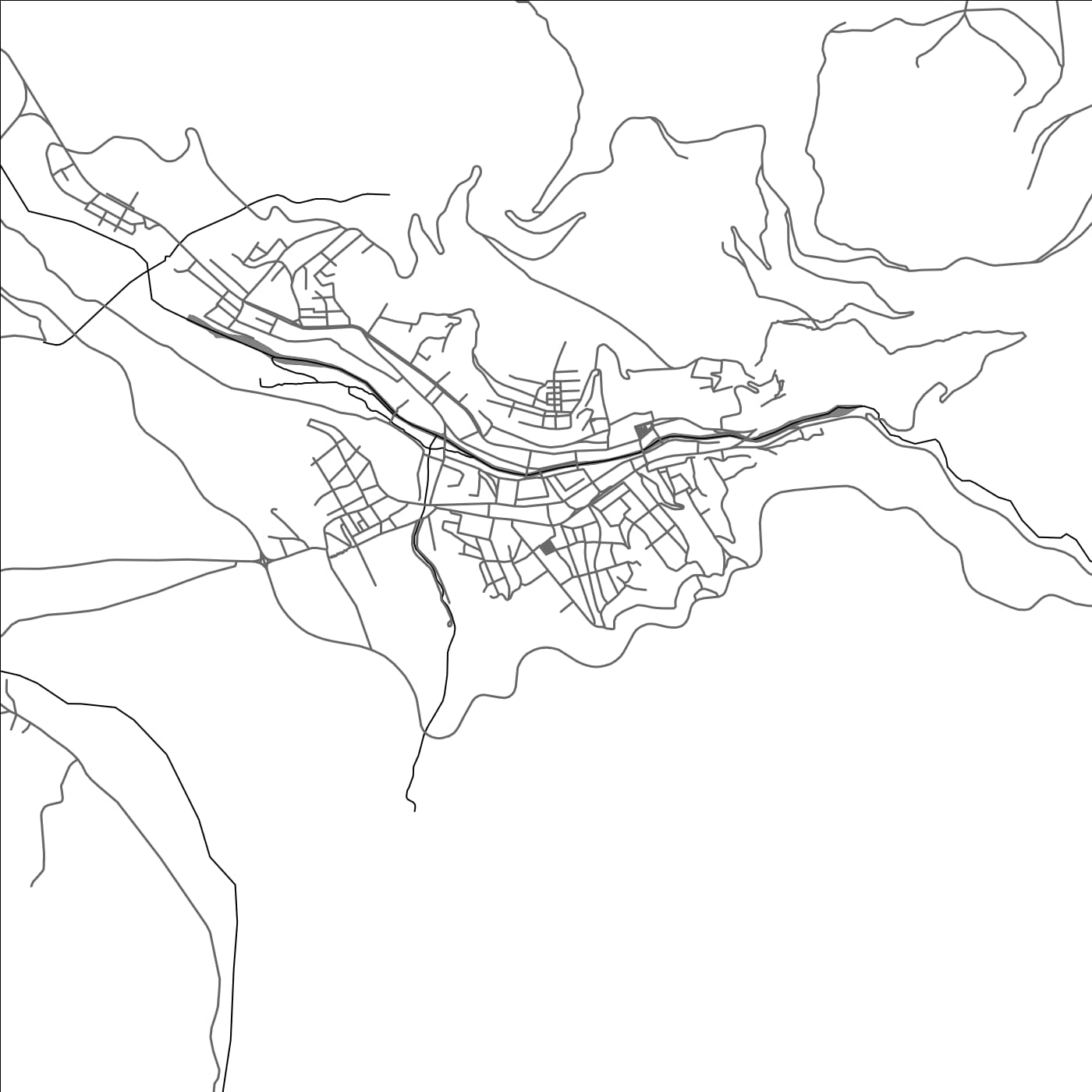 ROAD MAP OF HUANUNI, BOLIVIA BY MAPBAKES