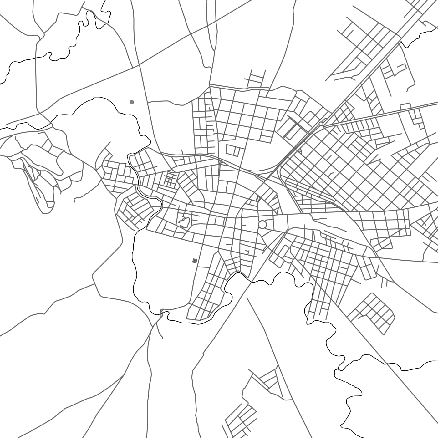 ROAD MAP OF VIACHA, BOLIVIA BY MAPBAKES