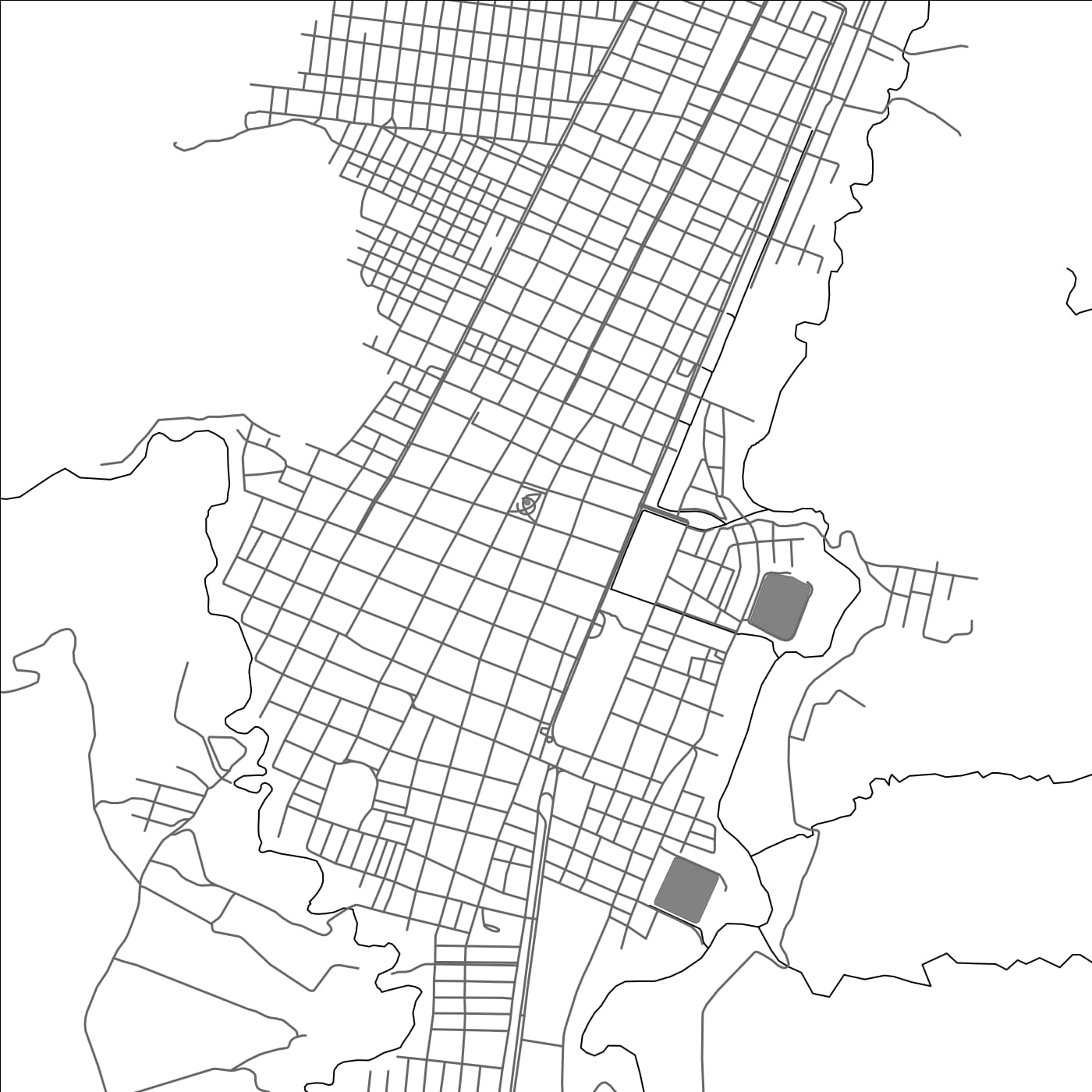 ROAD MAP OF YACUIBA, BOLIVIA BY MAPBAKES