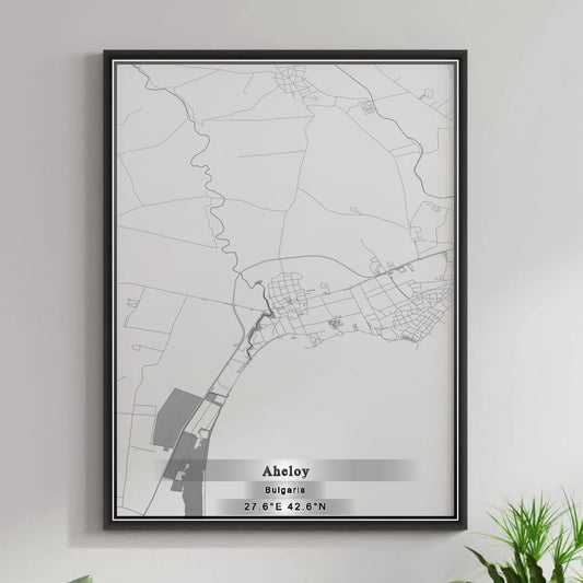 ROAD MAP OF AHELOY, BULGARIA BY MAPBAKES