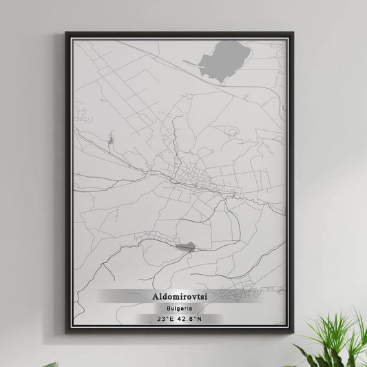 ROAD MAP OF ALDOMIROVTSI, BULGARIA BY MAPBAKES