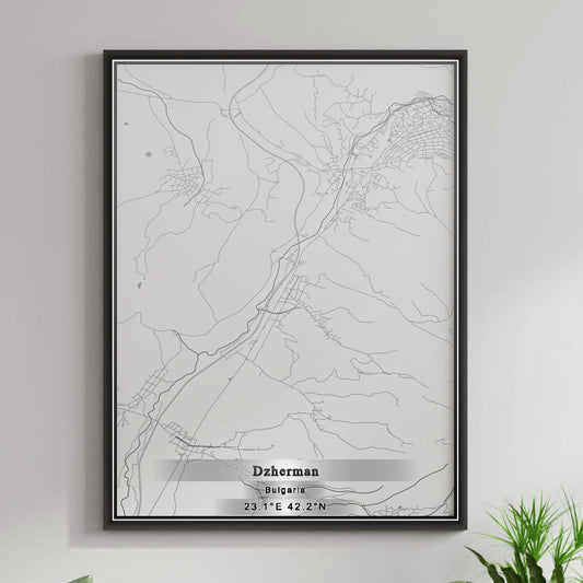 ROAD MAP OF DZHERMAN, BULGARIA BY MAPBAKES