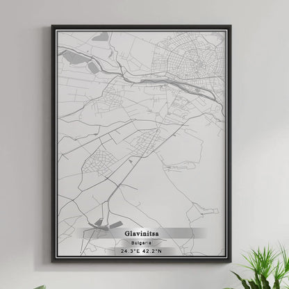 ROAD MAP OF GLAVINITSA, BULGARIA BY MAPBAKES