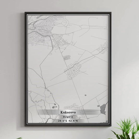 ROAD MAP OF KUKOREVO, BULGARIA BY MAPBAKES