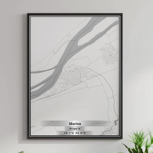 ROAD MAP OF MARTEN, BULGARIA BY MAPBAKES
