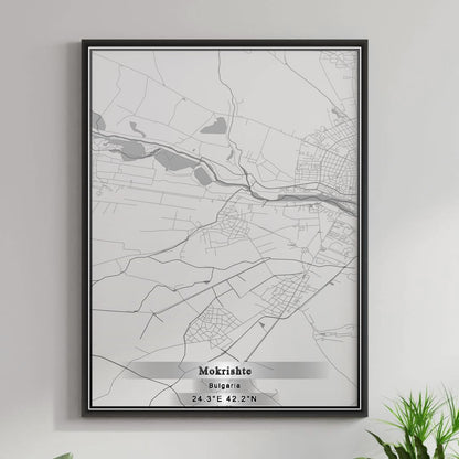 ROAD MAP OF MOKRISHTE, BULGARIA BY MAPBAKES