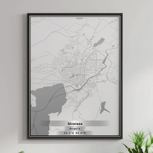 ROAD MAP OF MONTANA, BULGARIA BY MAPBAKES