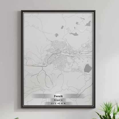 ROAD MAP OF PERNIK, BULGARIA BY MAPBAKES