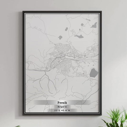 ROAD MAP OF PERNIK, BULGARIA BY MAPBAKES