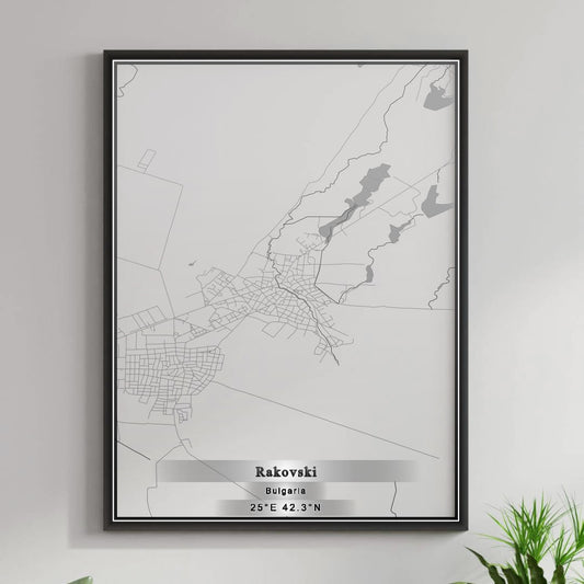 ROAD MAP OF RAKOVSKI, BULGARIA BY MAPBAKES