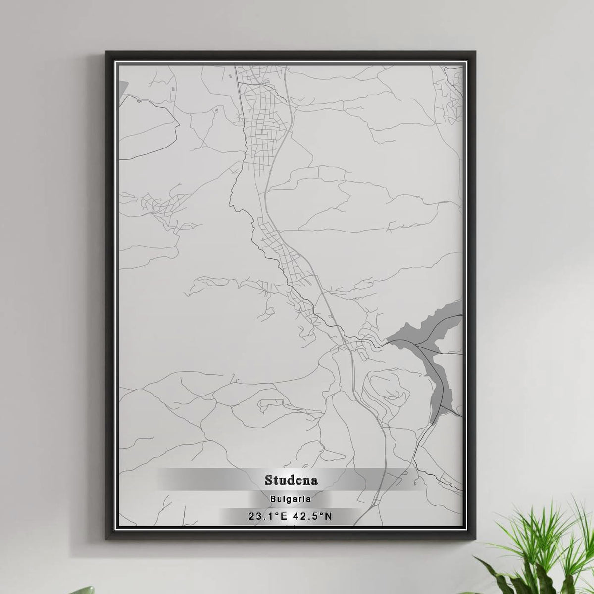 ROAD MAP OF STUDENA, BULGARIA BY MAPBAKES
