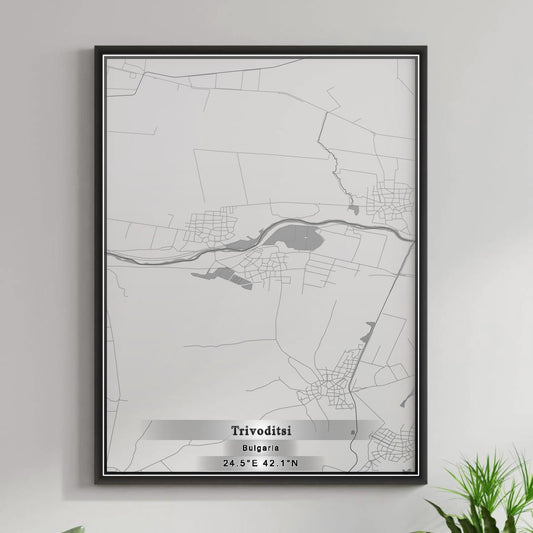 ROAD MAP OF TRIVODITSI, BULGARIA BY MAPBAKES