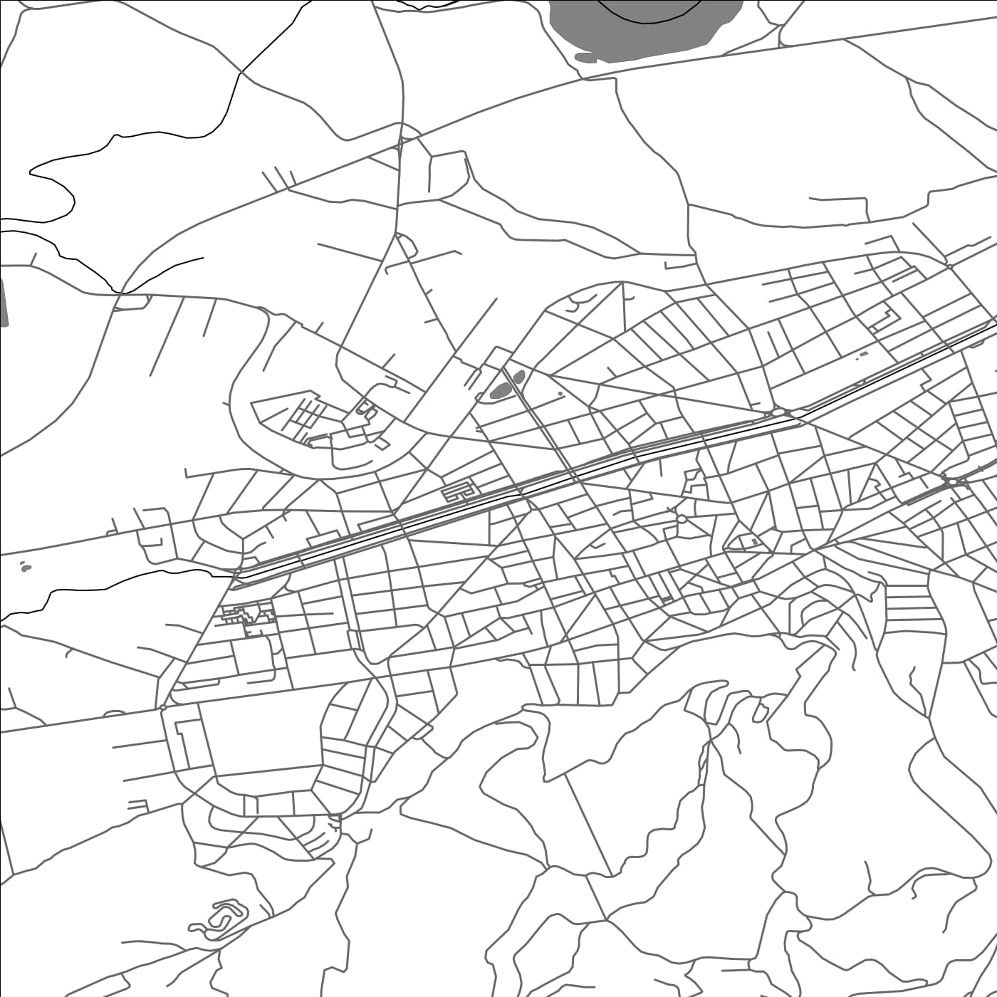 ROAD MAP OF KYUSTENDIL, BULGARIA BY MAPBAKES