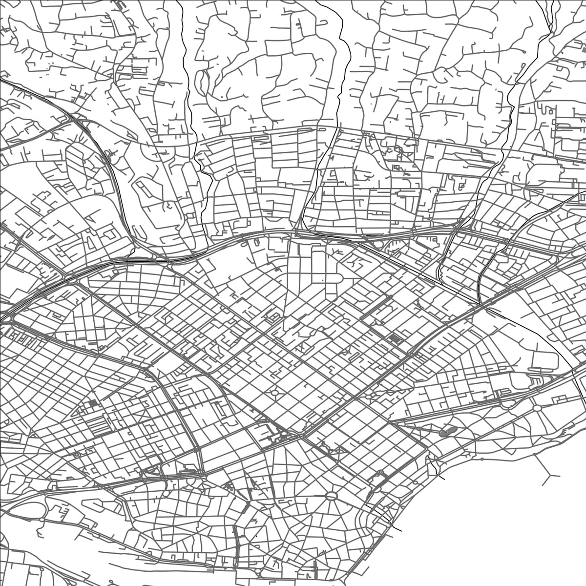 ROAD MAP OF VARNA, BULGARIA BY MAPBAKES