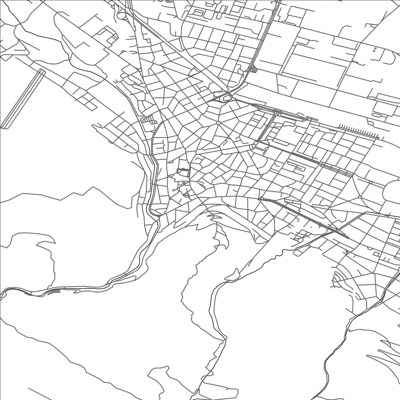 ROAD MAP OF VRATSA, BULGARIA BY MAPBAKES