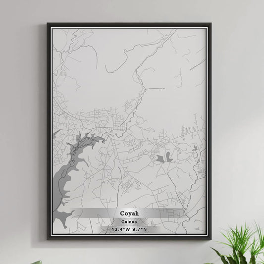 ROAD MAP OF COYAH, GUINEA BY MAPBAKES