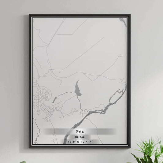 ROAD MAP OF FRIA, GUINEA BY MAPBAKES