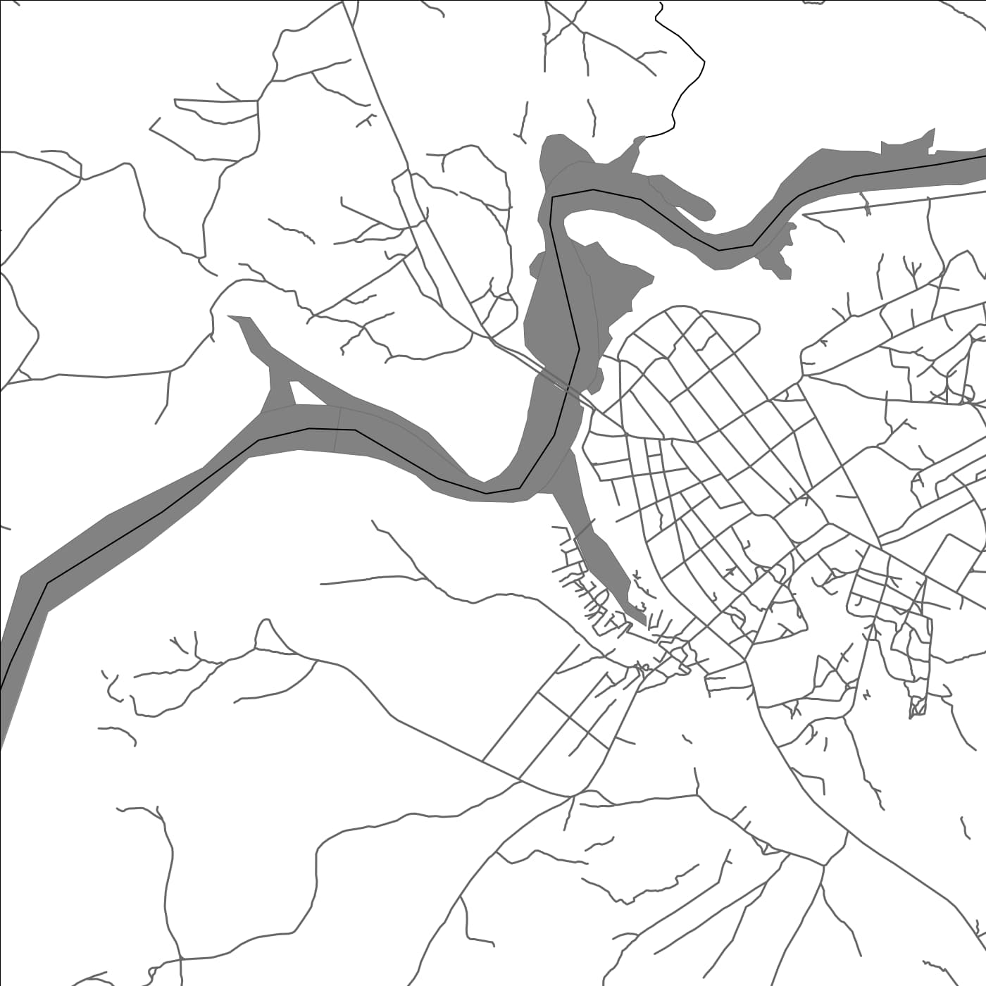 ROAD MAP OF FORÉCARIAH, GUINEA BY MAPBAKES