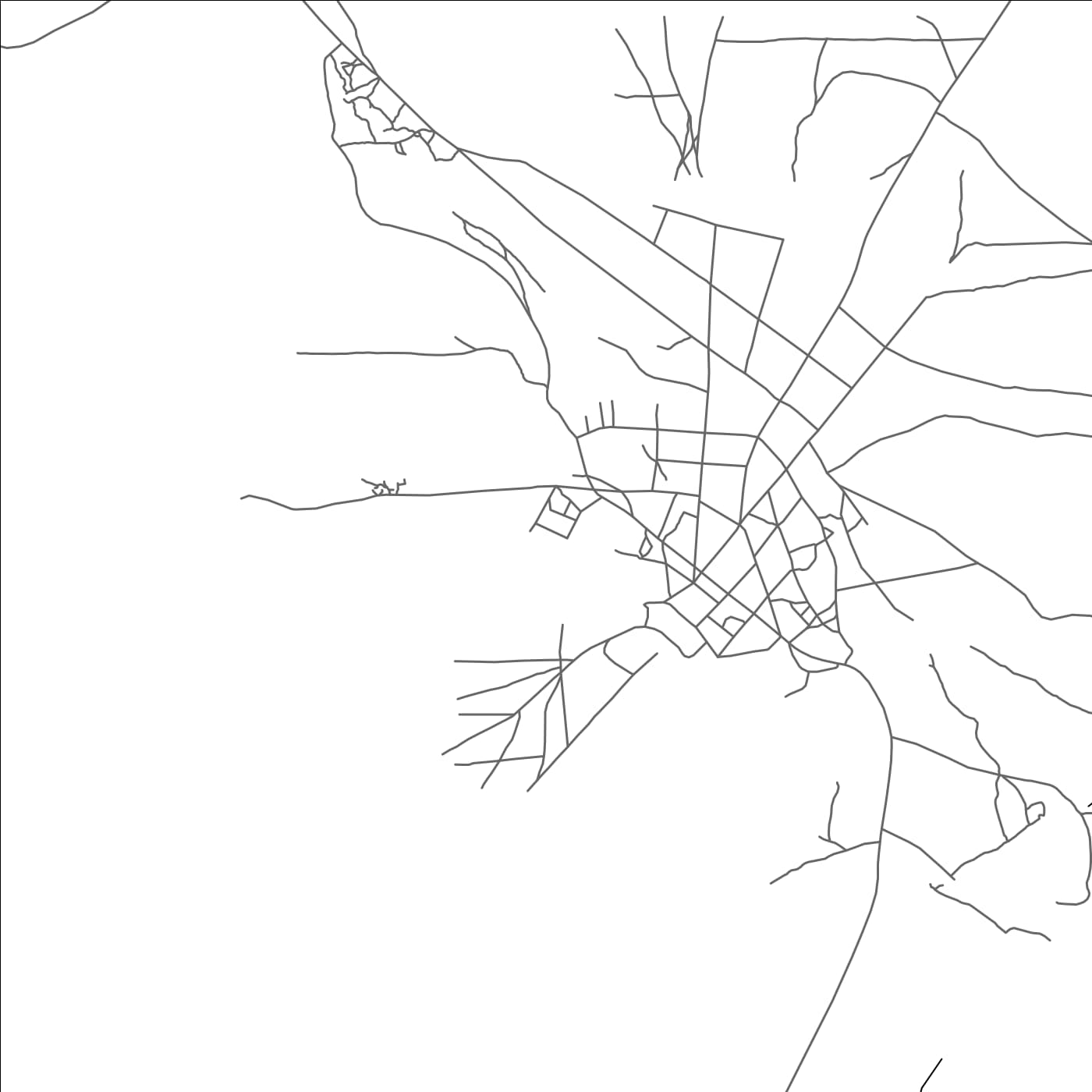 ROAD MAP OF TOUGUÉ, GUINEA BY MAPBAKES