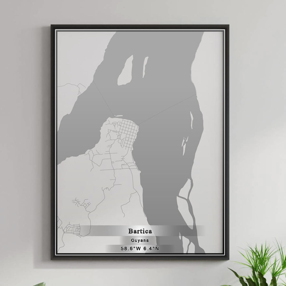 ROAD MAP OF BARTICA, GUYANA BY MAPBAKES