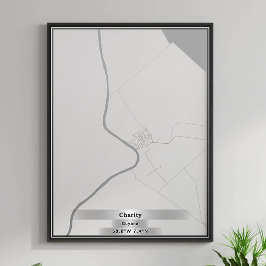 ROAD MAP OF CHARITY, GUYANA BY MAPBAKES