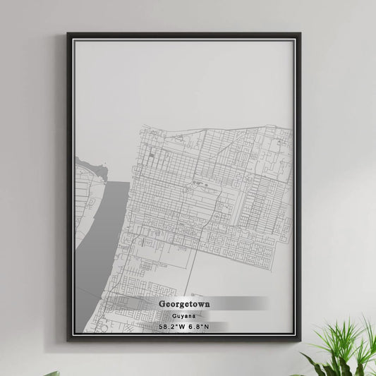 ROAD MAP OF GEORGETOWN, GUYANA BY MAPBAKES