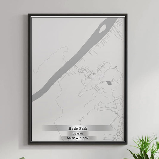 ROAD MAP OF HYDE PARK, GUYANA BY MAPBAKES
