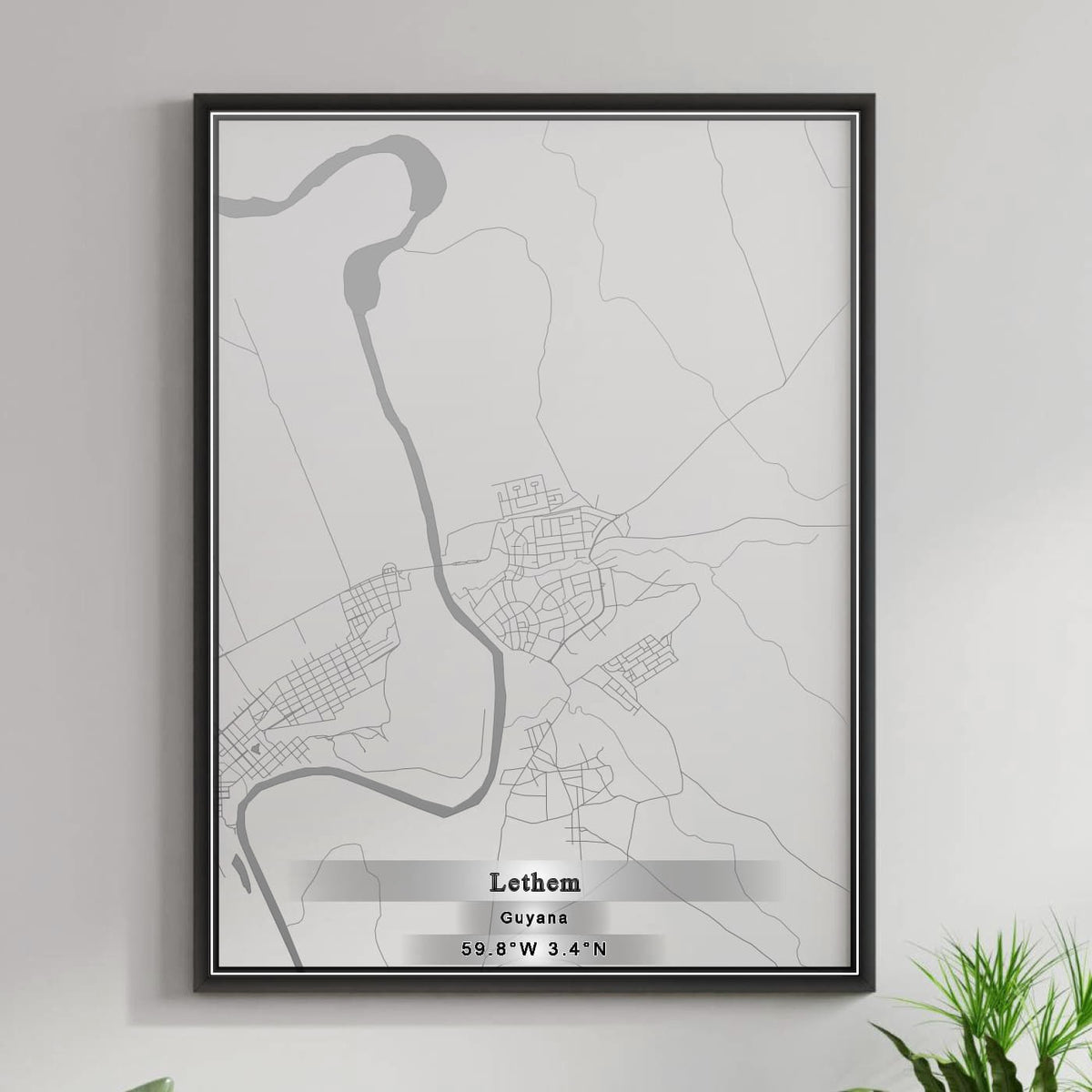 ROAD MAP OF LETHEM, GUYANA BY MAPBAKES