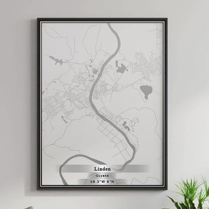 ROAD MAP OF LINDEN, GUYANA BY MAPBAKES