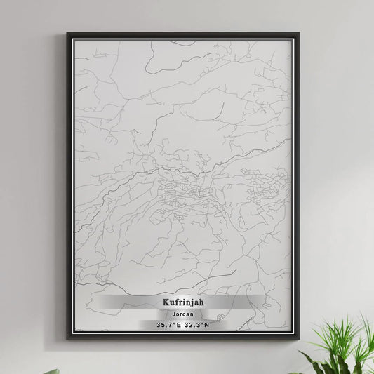 ROAD MAP OF KUFRINJAH, JORDAN BY MAPBAKES