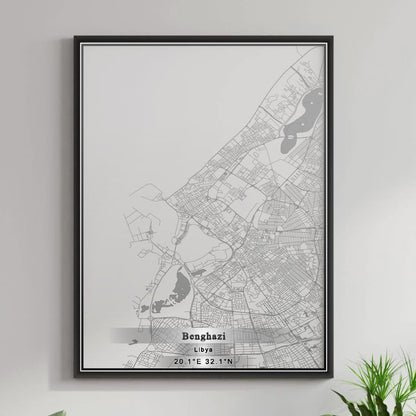 ROAD MAP OF BENGHAZI, LIBYA BY MAPBAKES