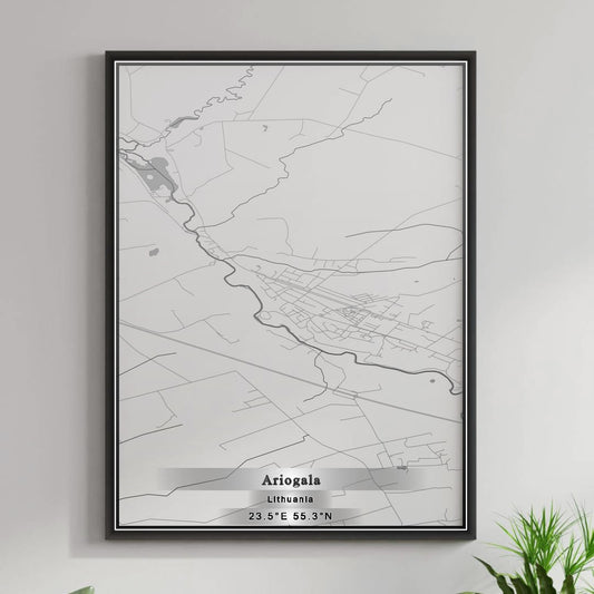 ROAD MAP OF ARIOGALA, LITHUANIA BY MAPBAKES