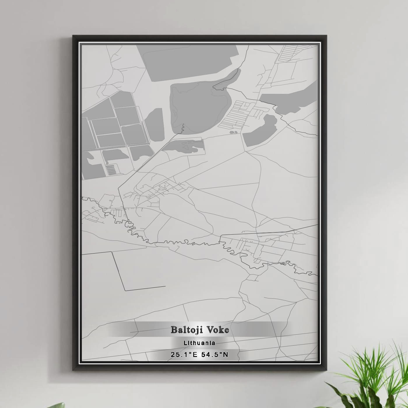 ROAD MAP OF BALTOJI VOKE, LITHUANIA BY MAPBAKES