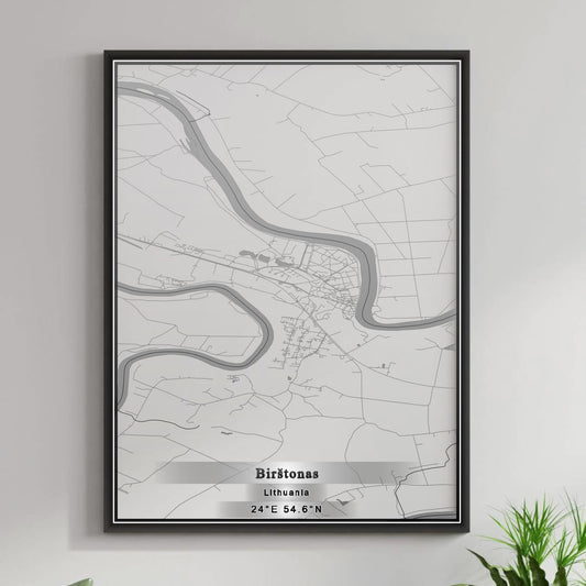 ROAD MAP OF BIRSTONAS, LITHUANIA BY MAPBAKES