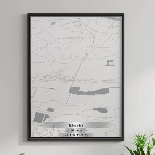 ROAD MAP OF EŽERELIS, LITHUANIA BY MAPBAKES