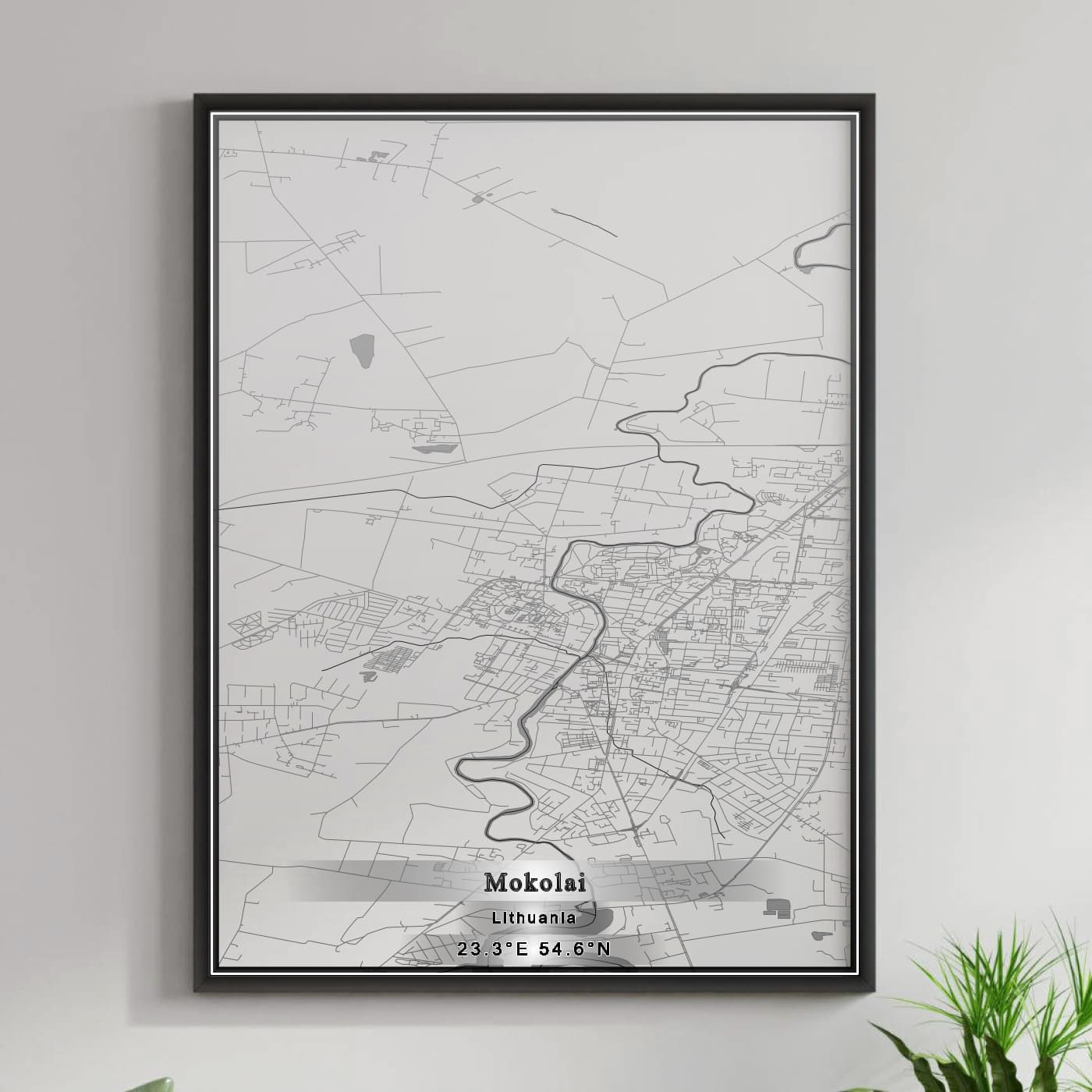 ROAD MAP OF MOKOLAI, LITHUANIA BY MAPBAKES