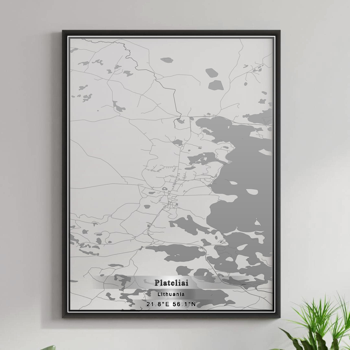 ROAD MAP OF PLATELIAI, LITHUANIA BY MAPBAKES