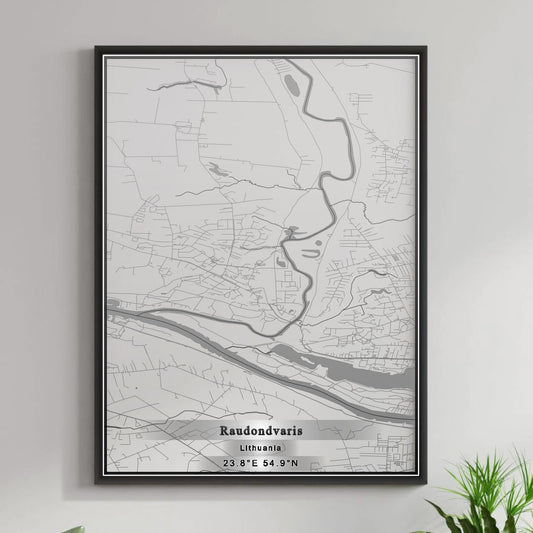 ROAD MAP OF RAUDONDVARIS, LITHUANIA BY MAPBAKES