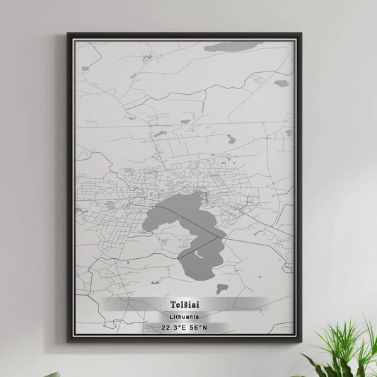 ROAD MAP OF TELSIAI, LITHUANIA BY MAPBAKES