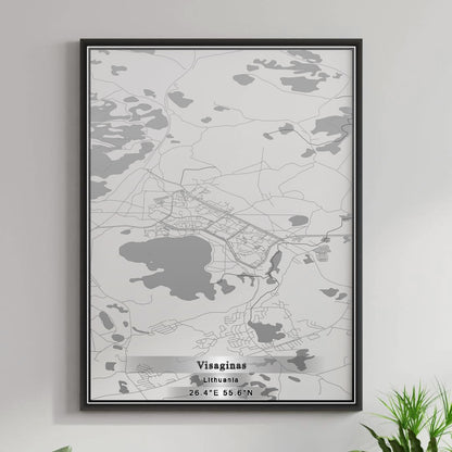 ROAD MAP OF VISAGINAS, LITHUANIA BY MAPBAKES