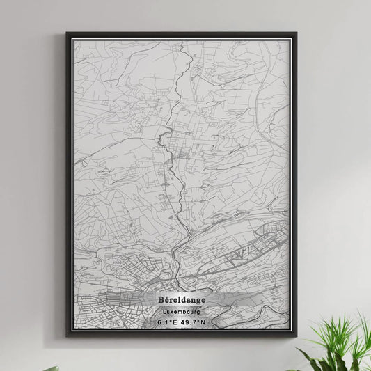 ROAD MAP OF BÉRELDANGE, LUXEMBOURG BY MAPBAKES