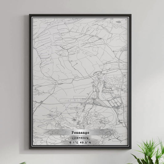 ROAD MAP OF FENNANGE, LUXEMBOURG BY MAPBAKES