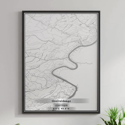 ROAD MAP OF GREIVELDANGE, LUXEMBOURG BY MAPBAKES