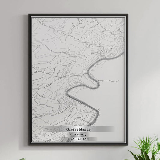 ROAD MAP OF GREIVELDANGE, LUXEMBOURG BY MAPBAKES