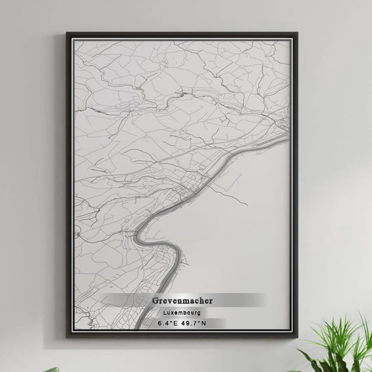 ROAD MAP OF GREVENMACHER, LUXEMBOURG BY MAPBAKES