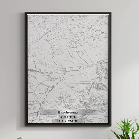 ROAD MAP OF HUNCHERANGE, LUXEMBOURG BY MAPBAKES