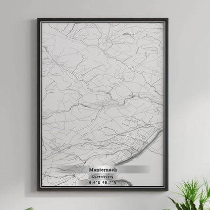 ROAD MAP OF MANTERNACH, LUXEMBOURG BY MAPBAKES