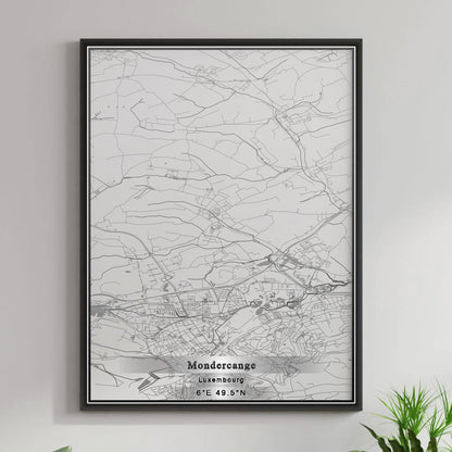 ROAD MAP OF MONDERCANGE, LUXEMBOURG BY MAPBAKES