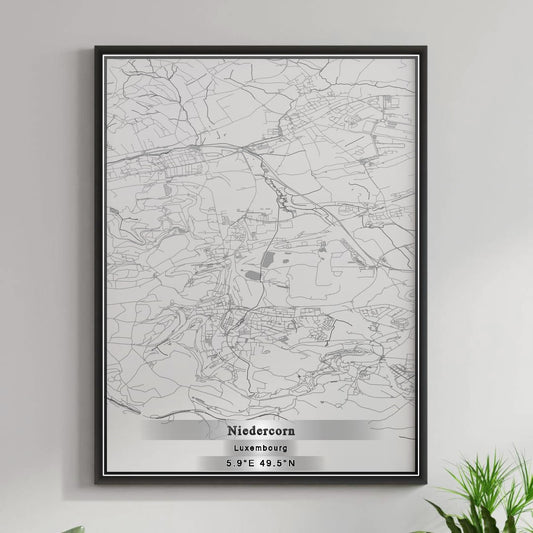 ROAD MAP OF NIEDERCORN, LUXEMBOURG BY MAPBAKES