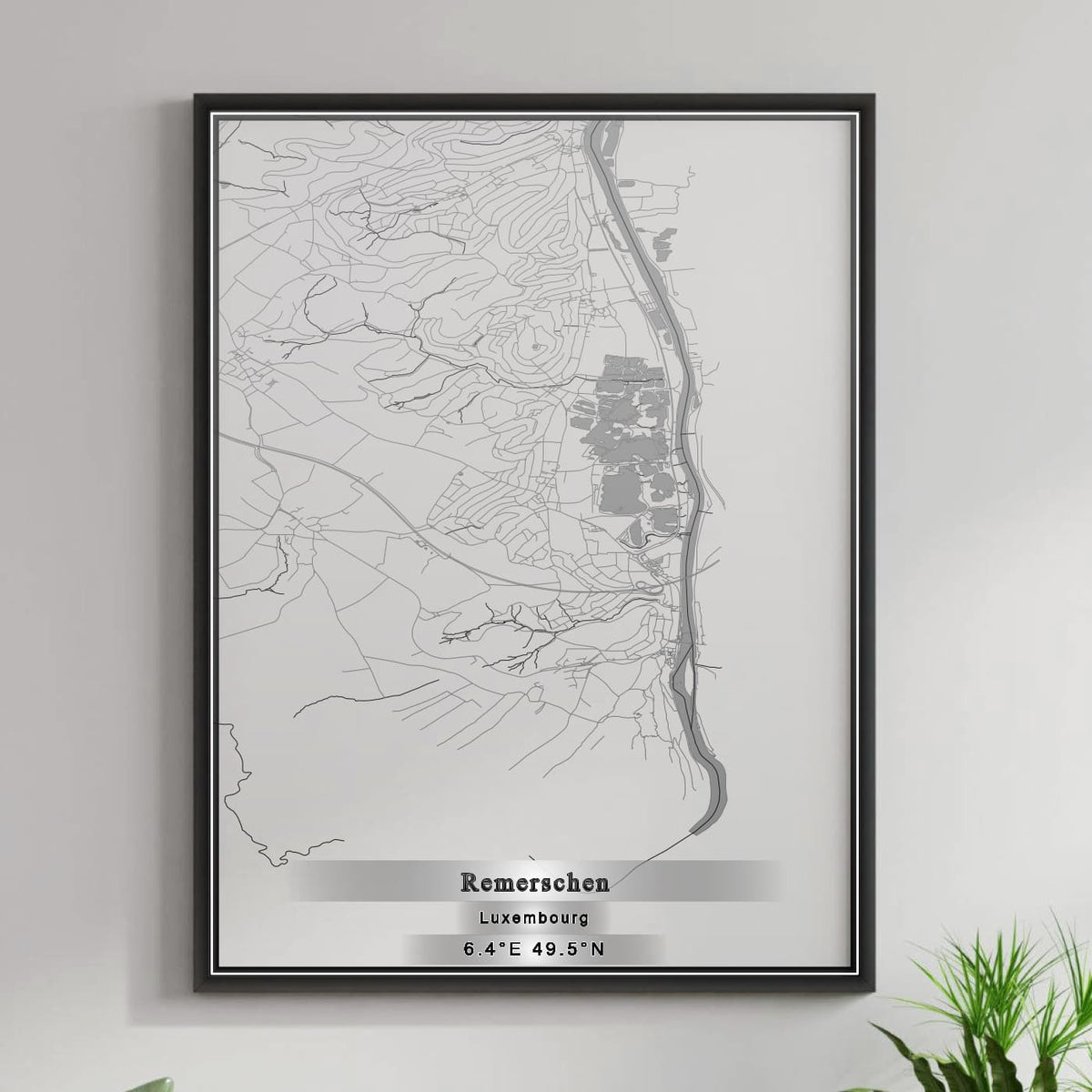 ROAD MAP OF REMERSCHEN, LUXEMBOURG BY MAPBAKES